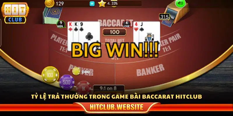 Mức trả thưởng của Baccarat Hit Club